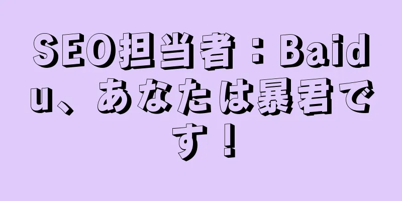 SEO担当者：Baidu、あなたは暴君です！