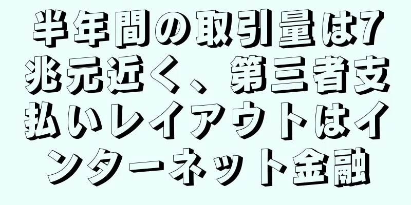 半年間の取引量は7兆元近く、第三者支払いレイアウトはインターネット金融