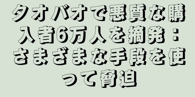タオバオで悪質な購入者6万人を摘発：さまざまな手段を使って脅迫