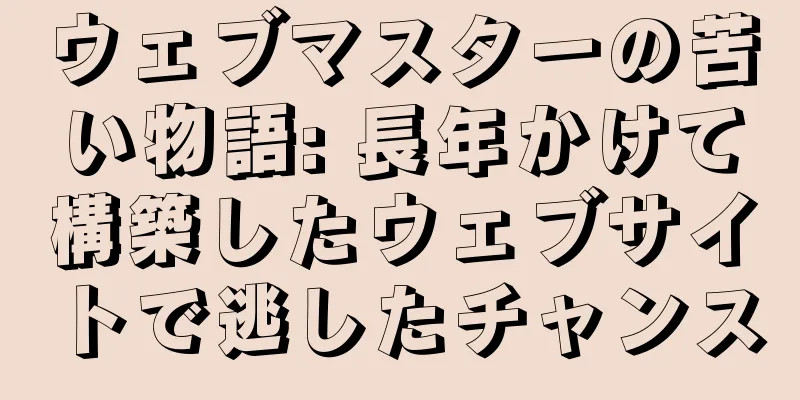 ウェブマスターの苦い物語: 長年かけて構築したウェブサイトで逃したチャンス