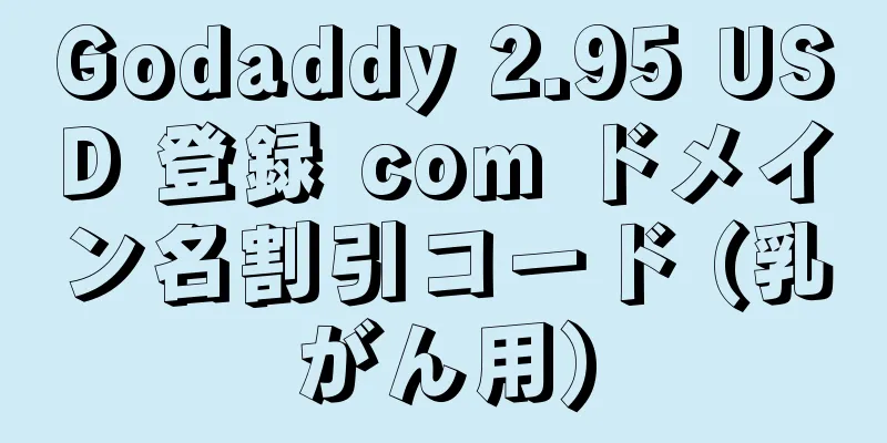 Godaddy 2.95 USD 登録 com ドメイン名割引コード (乳がん用)