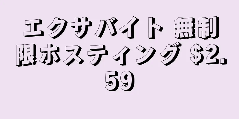 エクサバイト 無制限ホスティング $2.59