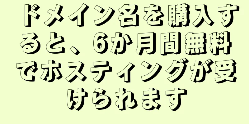 ドメイン名を購入すると、6か月間無料でホスティングが受けられます