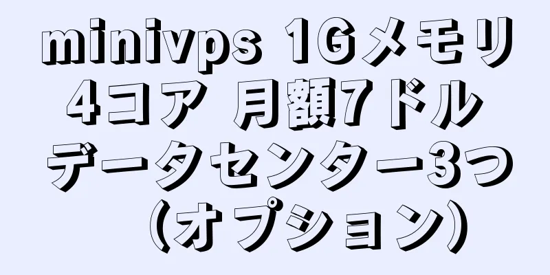minivps 1Gメモリ 4コア 月額7ドル データセンター3つ（オプション）
