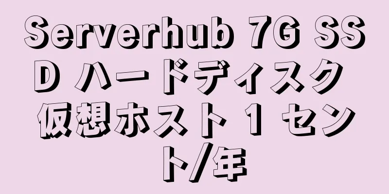 Serverhub 7G SSD ハードディスク 仮想ホスト 1 セント/年