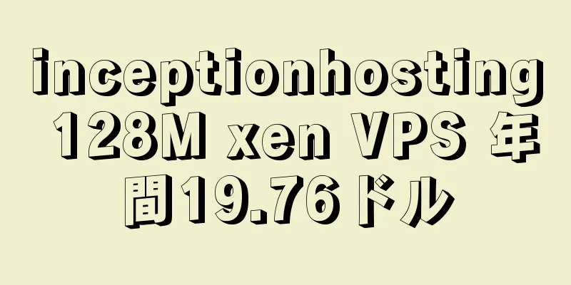 inceptionhosting 128M xen VPS 年間19.76ドル