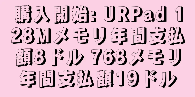 購入開始: URPad 128Mメモリ年間支払額8ドル 768メモリ年間支払額19ドル