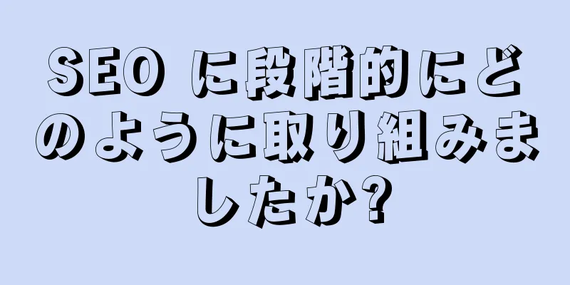 SEO に段階的にどのように取り組みましたか?