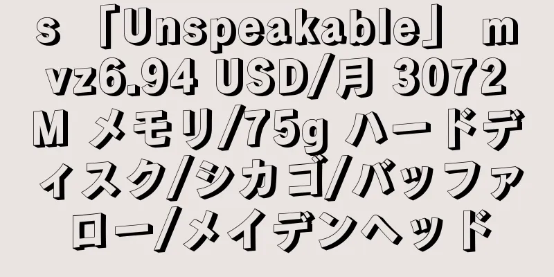 s 「Unspeakable」 mvz6.94 USD/月 3072M メモリ/75g ハードディスク/シカゴ/バッファロー/メイデンヘッド