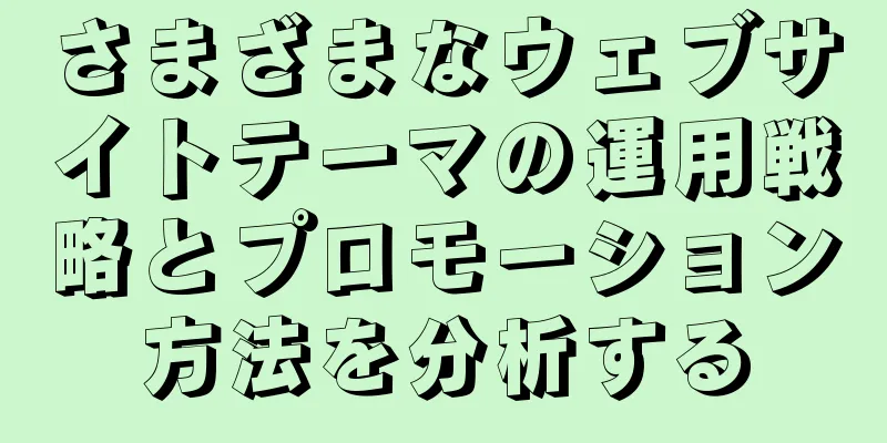 さまざまなウェブサイトテーマの運用戦略とプロモーション方法を分析する