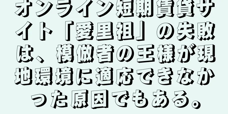 オンライン短期賃貸サイト「愛里祖」の失敗は、模倣者の王様が現地環境に適応できなかった原因でもある。