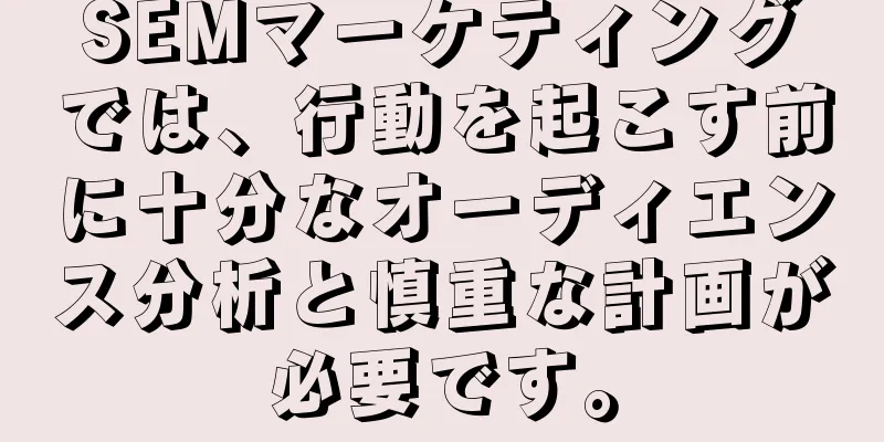 SEMマーケティングでは、行動を起こす前に十分なオーディエンス分析と慎重な計画が必要です。