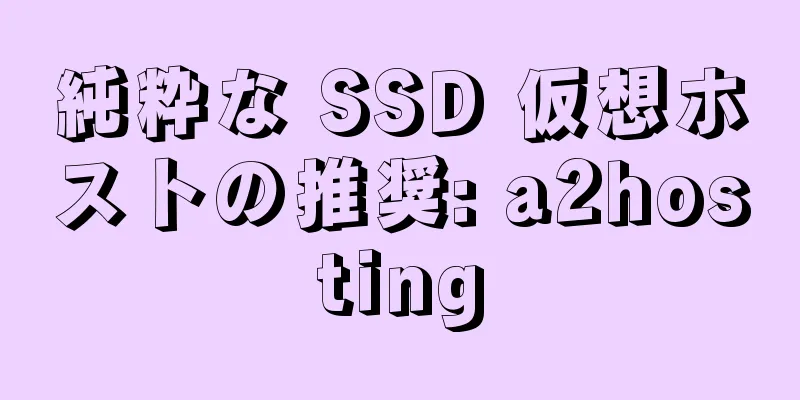 純粋な SSD 仮想ホストの推奨: a2hosting