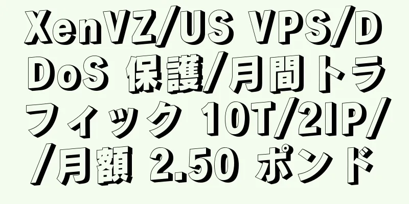 XenVZ/US VPS/DDoS 保護/月間トラフィック 10T/2IP//月額 2.50 ポンド