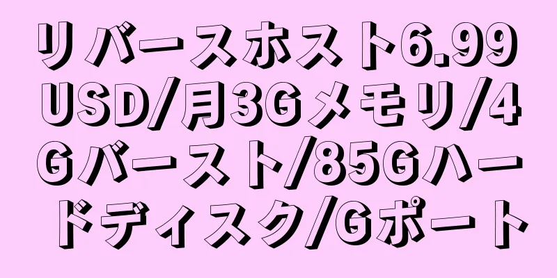 リバースホスト6.99 USD/月3Gメモリ/4Gバースト/85Gハードディスク/Gポート