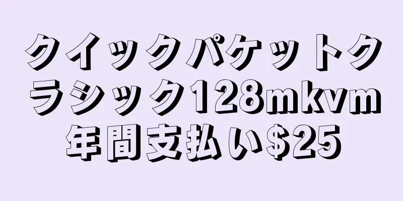 クイックパケットクラシック128mkvm年間支払い$25