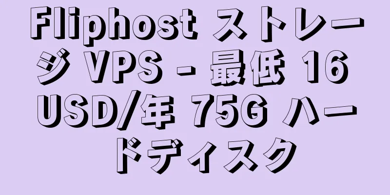Fliphost ストレージ VPS - 最低 16 USD/年 75G ハードディスク