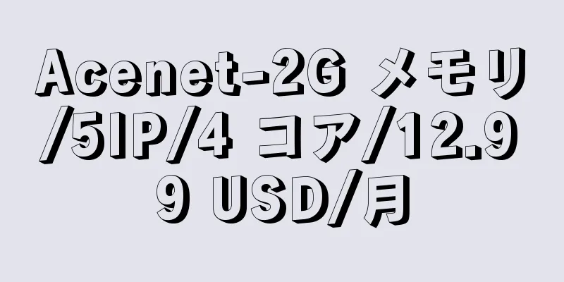 Acenet-2G メモリ/5IP/4 コア/12.99 USD/月
