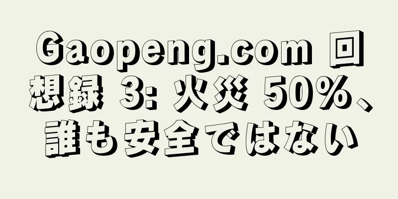 Gaopeng.com 回想録 3: 火災 50%、誰も安全ではない