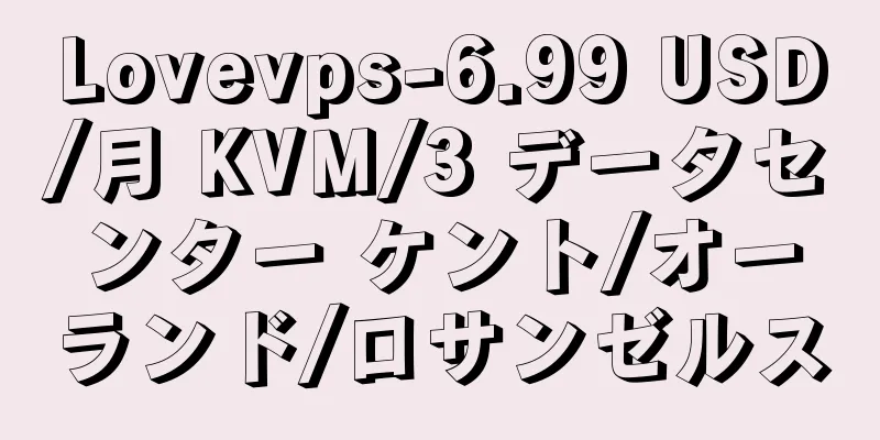Lovevps-6.99 USD/月 KVM/3 データセンター ケント/オーランド/ロサンゼルス