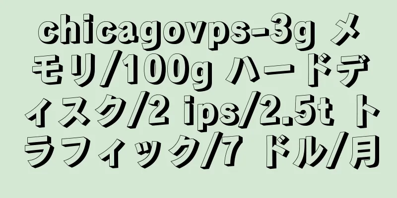 chicagovps-3g メモリ/100g ハードディスク/2 ips/2.5t トラフィック/7 ドル/月