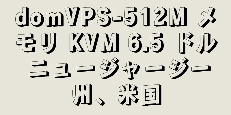 domVPS-512M メモリ KVM 6.5 ドル ニュージャージー州、米国