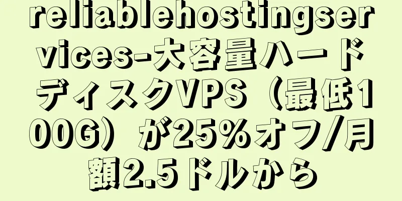 reliablehostingservices-大容量ハードディスクVPS（最低100G）が25%オフ/月額2.5ドルから