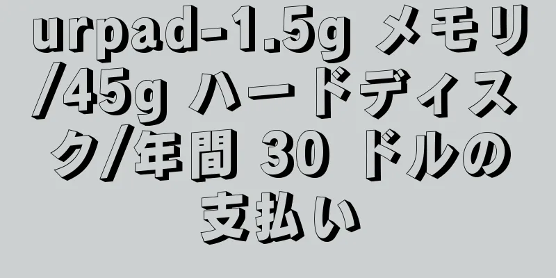 urpad-1.5g メモリ/45g ハードディスク/年間 30 ドルの支払い