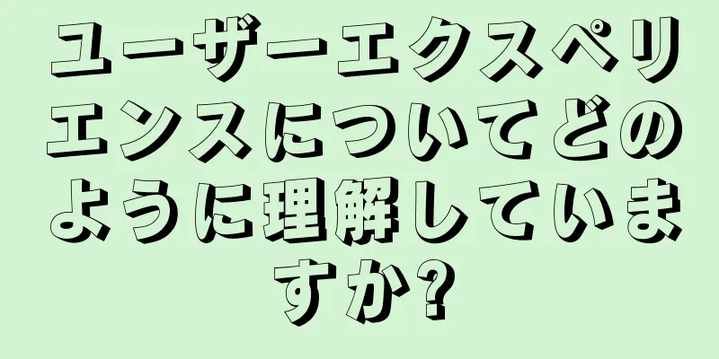 ユーザーエクスペリエンスについてどのように理解していますか?