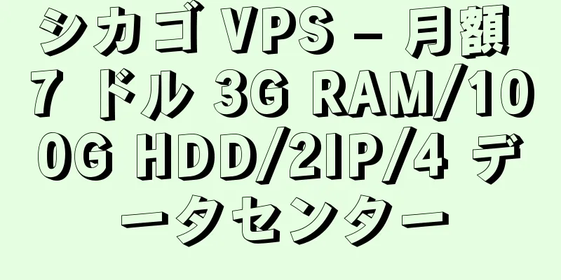 シカゴ VPS – 月額 7 ドル 3G RAM/100G HDD/2IP/4 データセンター