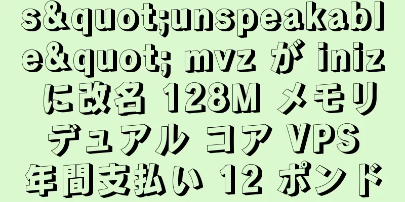 s"unspeakable" mvz が iniz に改名 128M メモリ デュアル コア VPS 年間支払い 12 ポンド