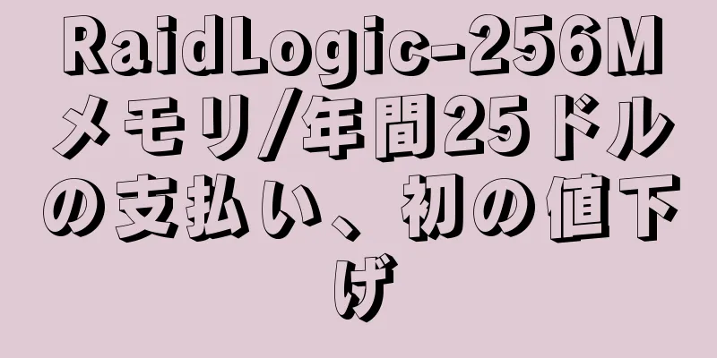 RaidLogic-256Mメモリ/年間25ドルの支払い、初の値下げ
