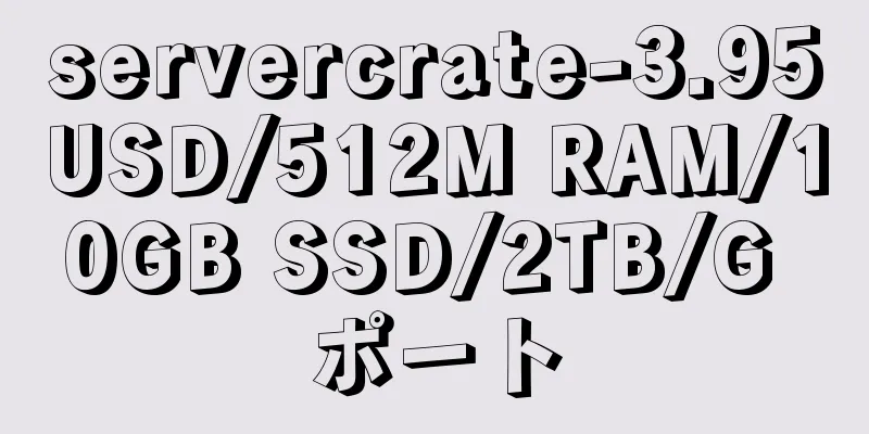 servercrate-3.95USD/512M RAM/10GB SSD/2TB/G ポート