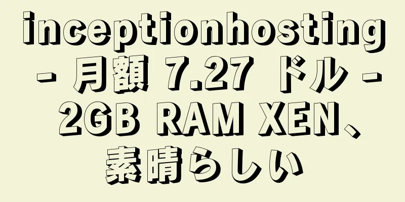 inceptionhosting - 月額 7.27 ドル - 2GB RAM XEN、素晴らしい