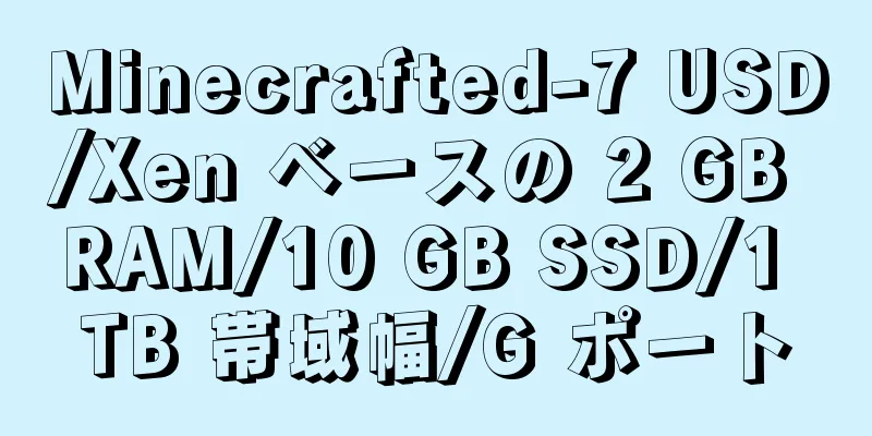 Minecrafted-7 USD/Xen ベースの 2 GB RAM/10 GB SSD/1 TB 帯域幅/G ポート
