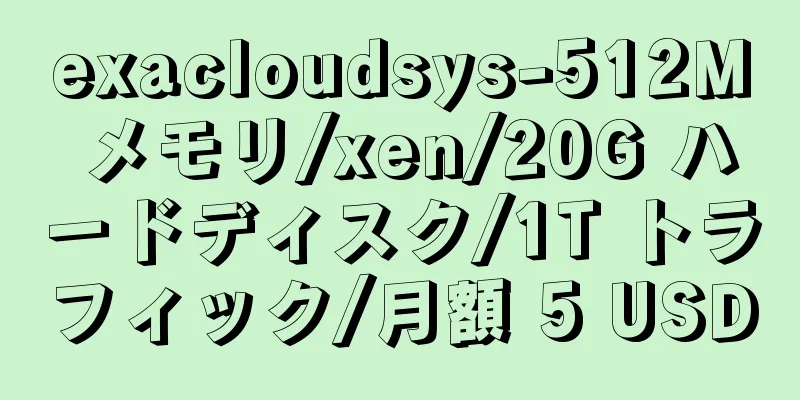 exacloudsys-512M メモリ/xen/20G ハードディスク/1T トラフィック/月額 5 USD
