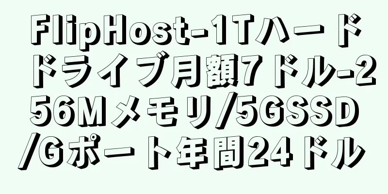 FlipHost-1Tハードドライブ月額7ドル-256Mメモリ/5GSSD/Gポート年間24ドル