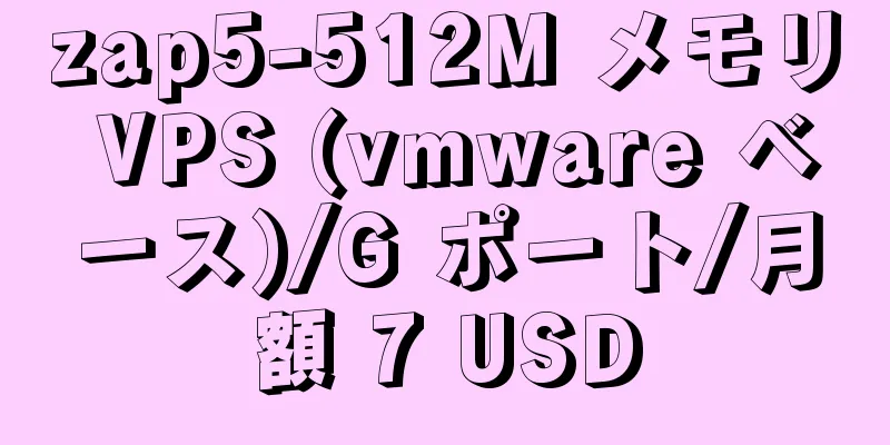 zap5-512M メモリ VPS (vmware ベース)/G ポート/月額 7 USD