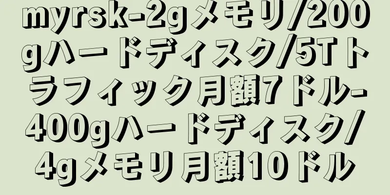 myrsk-2gメモリ/200gハードディスク/5Tトラフィック月額7ドル-400gハードディスク/4gメモリ月額10ドル