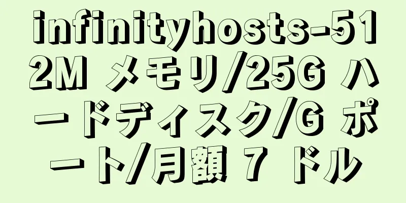 infinityhosts-512M メモリ/25G ハードディスク/G ポート/月額 7 ドル