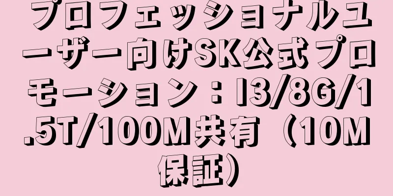 プロフェッショナルユーザー向けSK公式プロモーション：I3/8G/1.5T/100M共有（10M保証）