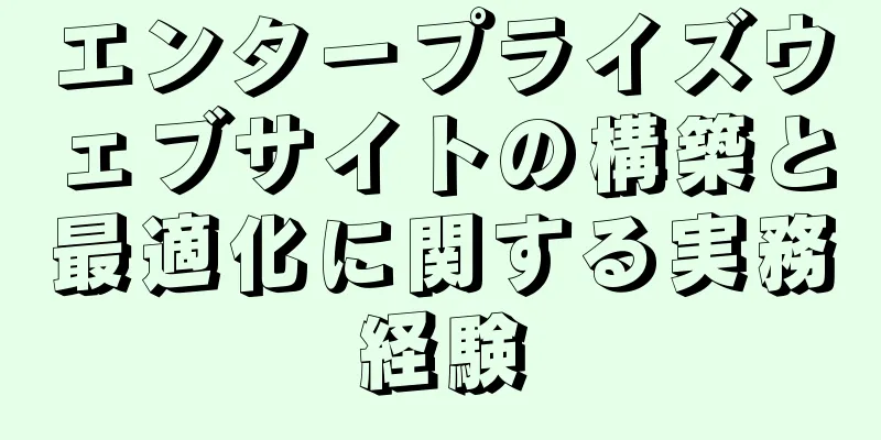 エンタープライズウェブサイトの構築と最適化に関する実務経験