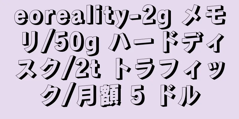 eoreality-2g メモリ/50g ハードディスク/2t トラフィック/月額 5 ドル