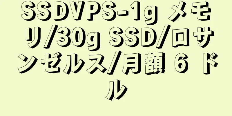 SSDVPS-1g メモリ/30g SSD/ロサンゼルス/月額 6 ドル