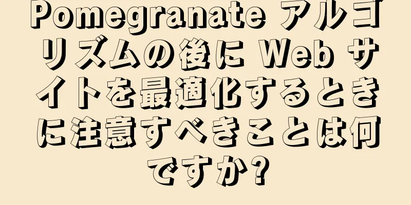 Pomegranate アルゴリズムの後に Web サイトを最適化するときに注意すべきことは何ですか?