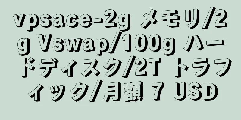 vpsace-2g メモリ/2g Vswap/100g ハードディスク/2T トラフィック/月額 7 USD