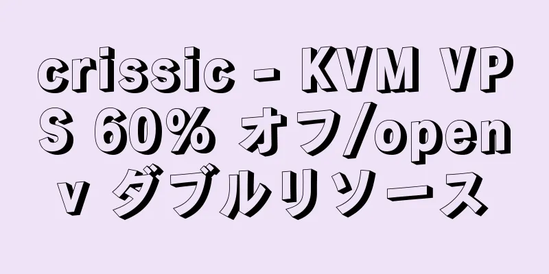 crissic - KVM VPS 60% オフ/openv ダブルリソース