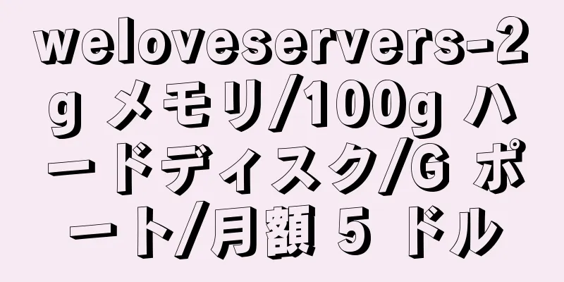 weloveservers-2g メモリ/100g ハードディスク/G ポート/月額 5 ドル