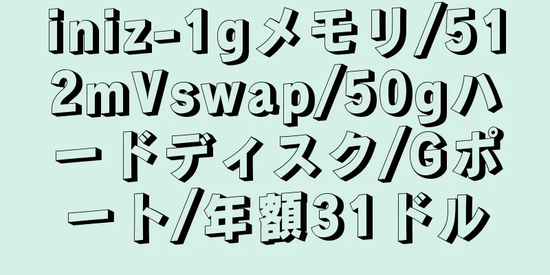 iniz-1gメモリ/512mVswap/50gハードディスク/Gポート/年額31ドル