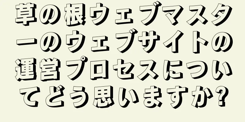 草の根ウェブマスターのウェブサイトの運営プロセスについてどう思いますか?